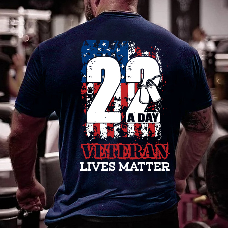 22 Push Up Challenge Veteran Lives Matter T-shirt