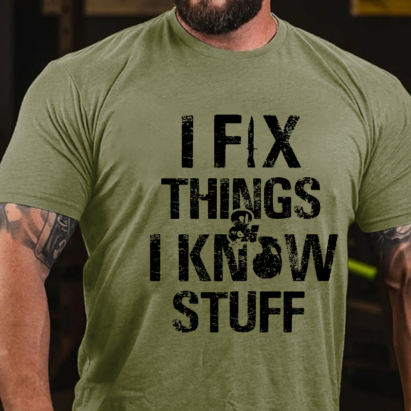 I Fix Things And I Know Stuff Dagger Grenade Print Men's T-shirt