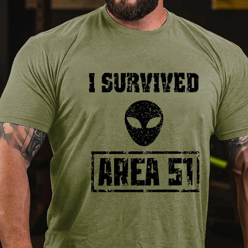 I Survived Area 51 Alien Print T-shirt