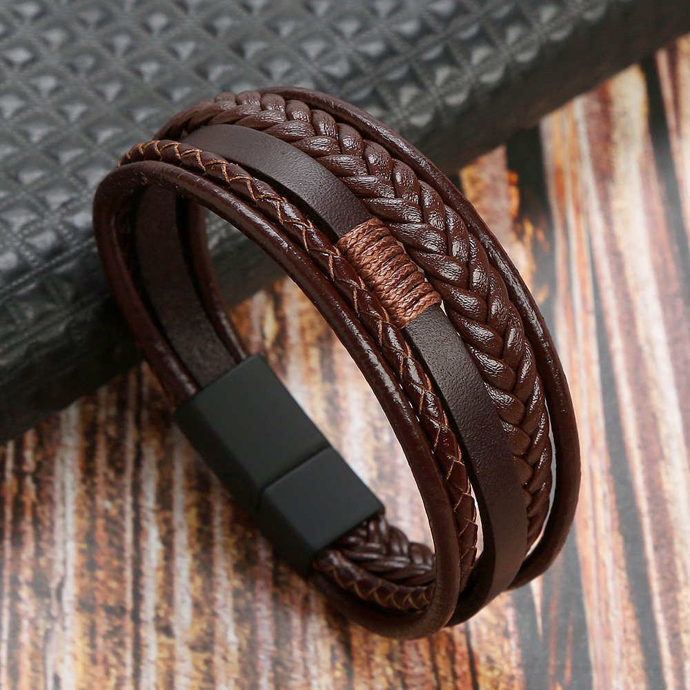 Fashion leather rope hand-woven bracelet