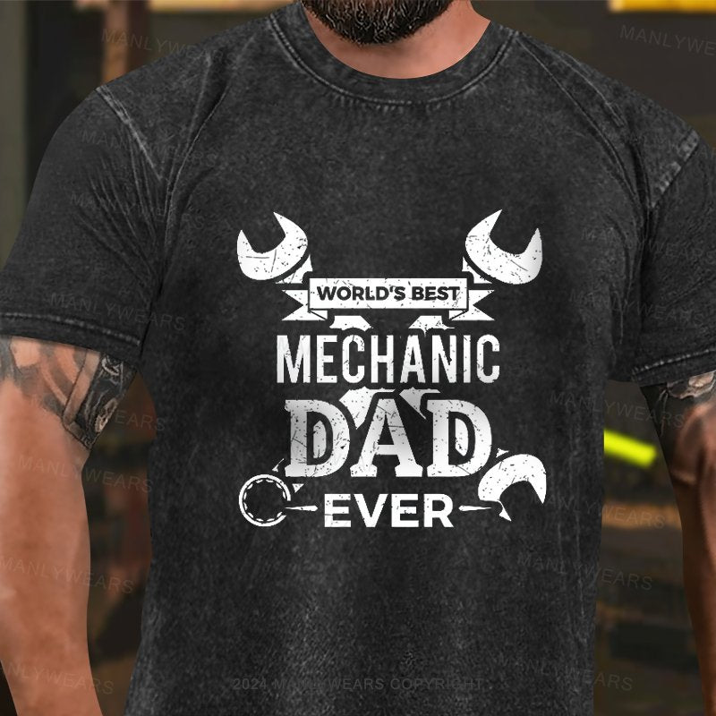 World's Best Mechanic Dad Ever Washed T-Shirt