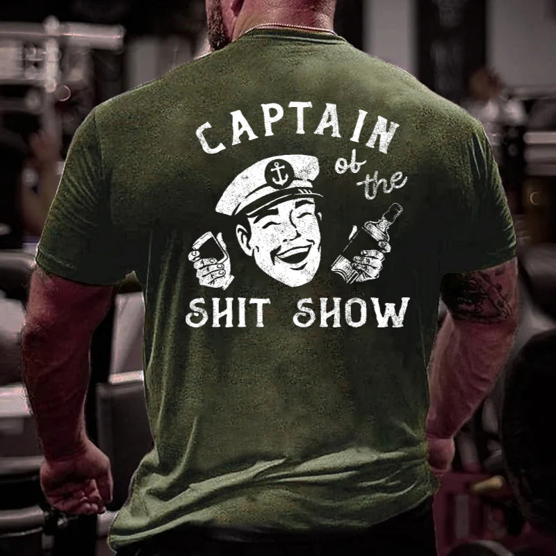 Captain Of The Shit Show Funny Print Men's T-shirt