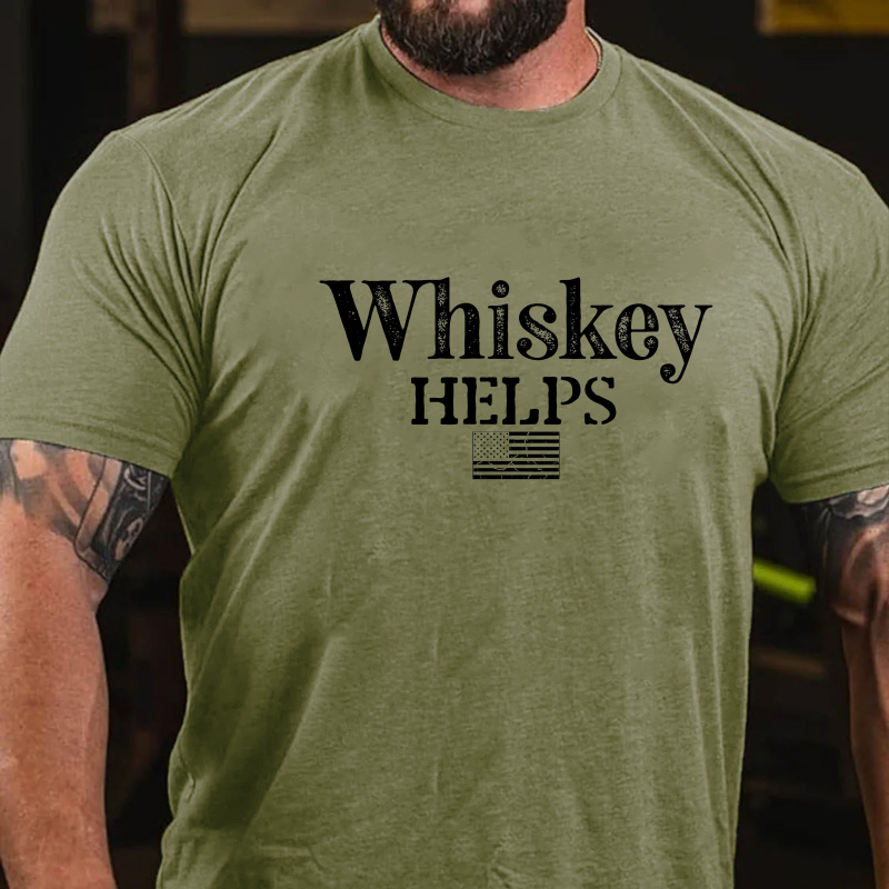 Whiskey Helps USA Flag T-shirt
