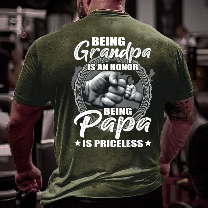 Being Grandpa Is An Honor Being Papa Is Priceless Family Gift T-shirt