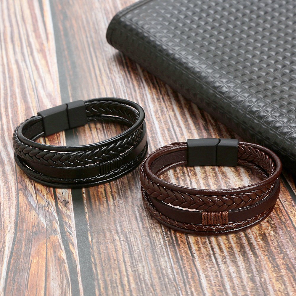 Fashion leather rope hand-woven bracelet